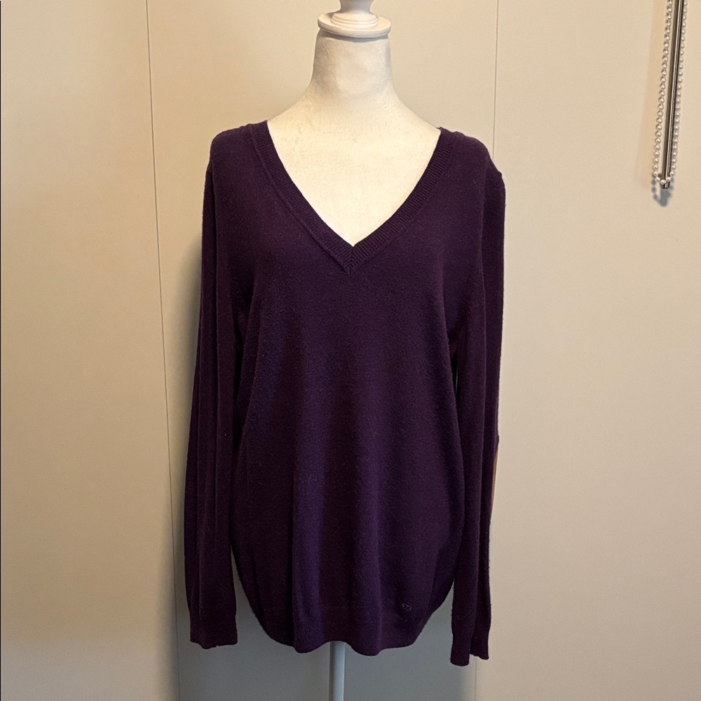 Escada Deep Purple V-Neck Sweater